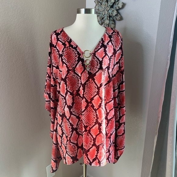 Michael Michael Kors Snake Print Poncho/Blouse - Picture 5 of 8
